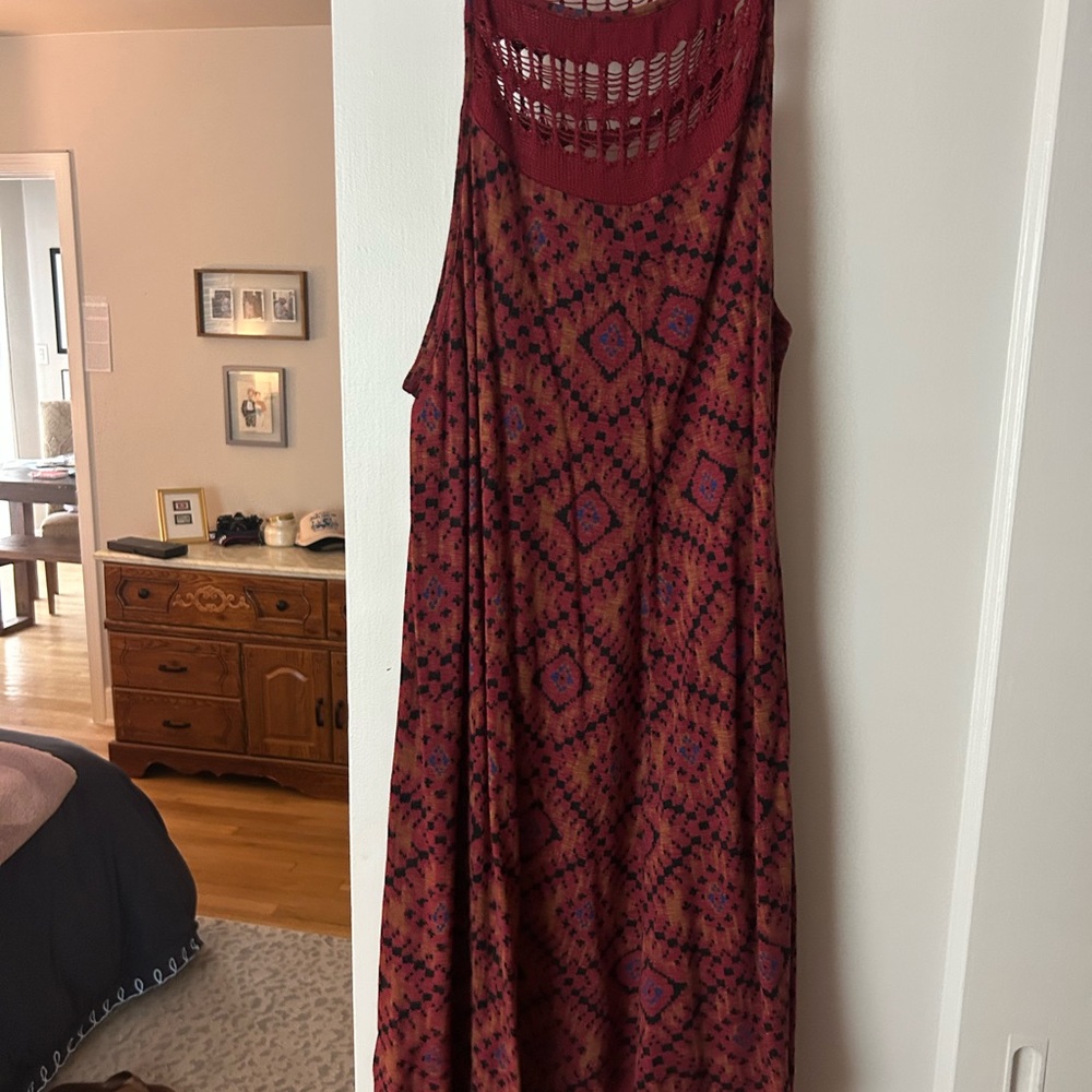 Lucky Brand Red Patterned Dress